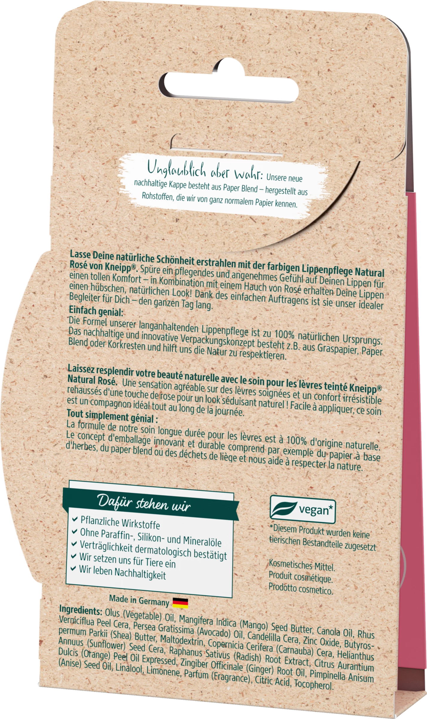 Kneipp Farbige Lippenpflege Natural Rosé - Image 2